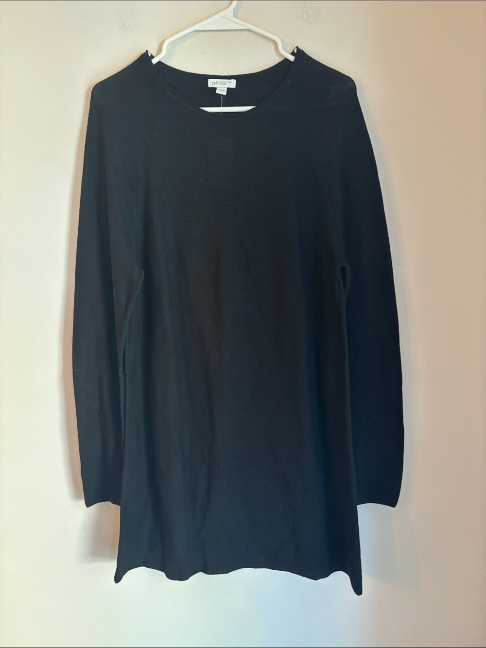 J. Jill merino wool washable Women's Black Long-Sleeve knit dress tunic Medium